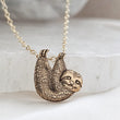 Load image into Gallery viewer, Sloth Necklace • Sweet Little Sloth Pendant • Silver Sloth Jewelry • Gift for Her • Hanging Sloth Necklace • Cute Sloth • Sloth Charm