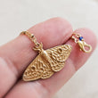 Load image into Gallery viewer, Exquisite Moth Necklace • Sterling Silver Moth Wings • Gift For Nature Lover • Golden Moth Charm • Layering Necklace • Waterproof