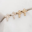 Load image into Gallery viewer, Tiny Diamond Cross Studs