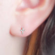 Load image into Gallery viewer, Tiny Diamond Cross Studs
