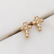 Load image into Gallery viewer, Tiny Diamond Cross Studs