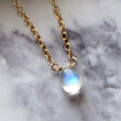Load image into Gallery viewer, Rainbow Moonstone • Teardrop Necklace • Moonstone Pendant • Delicate Jewelry • Layering Necklace • Rainbow Gemstone • Genuine Moonstone