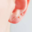 Load image into Gallery viewer, Tiny 14k Gold Bar Studs • Dainty Bar Earrings • Minimalist Studs • Delicate Bar Studs • Multiple Piercings • 14 Karat Gold • Gift For Her