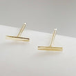 Load image into Gallery viewer, Tiny 14k Gold Bar Studs • Dainty Bar Earrings • Minimalist Studs • Delicate Bar Studs • Multiple Piercings • 14 Karat Gold • Gift For Her