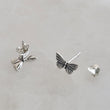 Load image into Gallery viewer, Tiny Butterflies Necklace & Earring Set • Sterling Silver Butterfly Charm • Dainty Layering Necklace and Stud Earrings • Flower Girl Gift