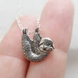 Load image into Gallery viewer, Sloth Necklace • Sweet Little Sloth Pendant • Silver Sloth Jewelry • Gift for Her • Hanging Sloth Necklace • Cute Sloth • Sloth Charm