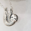 Load image into Gallery viewer, Sloth Necklace • Sweet Little Sloth Pendant • Silver Sloth Jewelry • Gift for Her • Hanging Sloth Necklace • Cute Sloth • Sloth Charm