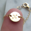Load image into Gallery viewer, Dainty Initial Bracelet • Personalized Disk • Minimalist Jewelry • Layering Bracelet • Bridesmaid Gift • Meaningful Gift • Custom Initial