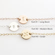 Load image into Gallery viewer, Dainty Initial Bracelet • Personalized Disk • Minimalist Jewelry • Layering Bracelet • Bridesmaid Gift • Meaningful Gift • Custom Initial