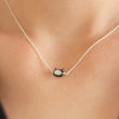 Load image into Gallery viewer, Kitty Cat Necklace • Dainty Black Cat Pendant • Hand Carved Mother of Pearl • Minimalist Cat Necklace • Gift for Cat Lover • Little Kitty