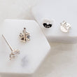 Load image into Gallery viewer, Little Clover Studs • Petite Four Leaf Clovers • Small Shamrock Posts • Simple Minimal Earrings • Sterling Silver Stud Earrings • Good Luck