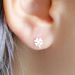 Load image into Gallery viewer, Little Clover Studs • Petite Four Leaf Clovers • Small Shamrock Posts • Simple Minimal Earrings • Sterling Silver Stud Earrings • Good Luck