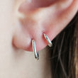 Load image into Gallery viewer, Tiny Sterling Hoops • Hinged Huggie Hoop Earrings • Dainty Silver Hoop Earrings • Waterproof • Comfort Hoops • Ear Stack • Minimalist Gift