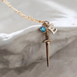 Load image into Gallery viewer, Deluxe Dagger Charm Necklace • Personalized Birthstone & Initial • Custom Graduation Gift • Katana Necklace • Dark Academia • Birthday Gift