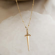 Load image into Gallery viewer, Dagger Necklace • Edgy Jewelry • Layering Necklace • Goth Style • Knife Charm • Badass Style • Sword Charm • Layering Necklace