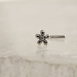 Load image into Gallery viewer, Tiny 14K Gold Flower Nose Stud With Tiny Diamond CZ Accent • Yellow Gold Nose Stud • Dainty Daisy Flower • Waterproof • 20 Gauge • L Bend