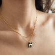 Load image into Gallery viewer, Little Cat Necklace • Mother of Pearl • Gift For Cat Lover • Cat Silhouette • Pet Memorial • Kitty Cat • Gift For Her • Necklace Set
