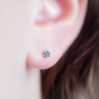 Load image into Gallery viewer, Genuine Blue Diamond Studs • Sparkling Blue Diamonds • Diamond Stud Earrings • 14k Yellow Gold • Rough Cut Diamond • April Birthday Gift