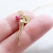 Load image into Gallery viewer, Italian Horn Cornicello Necklace • Personalized Initial & Birthstone • Good Luck Charm • Protection Amulet • Gold Horn Necklace • Waterproof