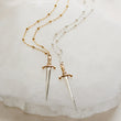Load image into Gallery viewer, Dagger Necklace • Edgy Jewelry • Layering Necklace • Goth Style • Knife Charm • Badass Style • Sword Charm • Layering Necklace