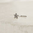 Load image into Gallery viewer, Tiny 14K Gold Flower Nose Stud With Tiny Diamond CZ Accent • Yellow Gold Nose Stud • Dainty Daisy Flower • Waterproof • 20 Gauge • L Bend
