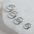 Load image into Gallery viewer, Dainty Pavé Huggie Hoops • Clicker Hoops • Diamond CZ • Waterproof Earrings • Bridesmaid Gift • Modern Classic Hoop • Gift For Her