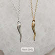 Load image into Gallery viewer, Deluxe Italian Horn Necklace • Mix & Match Personalized Initial and Birthstone • Good Luck Charm • Protection Amulet • Gift For Friend