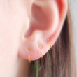 Load image into Gallery viewer, Tiny Dot Hug Hoops • 20 Gauge • Thin Dot Hoops • Open Skinny Hoop • Modern Hoops • Dainty Hug Hoops • Delicate Nose Ring • Surgical Steel