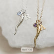 Load image into Gallery viewer, Deluxe Italian Horn Necklace • Mix & Match Personalized Initial and Birthstone • Good Luck Charm • Protection Amulet • Gift For Friend