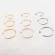 Load image into Gallery viewer, Tiny Dot Hug Hoops • 20 Gauge • Thin Dot Hoops • Open Skinny Hoop • Modern Hoops • Dainty Hug Hoops • Delicate Nose Ring • Surgical Steel