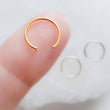 Load image into Gallery viewer, Tiny Dot Hug Hoops • 20 Gauge • Thin Dot Hoops • Open Skinny Hoop • Modern Hoops • Dainty Hug Hoops • Delicate Nose Ring • Surgical Steel