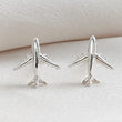 Load image into Gallery viewer, Teeny Tiny Airplane Studs • Bon Voyage Gift • Sterling Silver Airplane Earrings • Adventure • Miniature Plane Studs • Cute Gift for Traveler