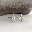 Load image into Gallery viewer, Teeny Tiny Airplane Studs • Bon Voyage Gift • Sterling Silver Airplane Earrings • Adventure • Miniature Plane Studs • Cute Gift for Traveler