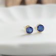 Load image into Gallery viewer, Modern Birthstone Studs • Great Personalized Birthday Gift • 4mm Bezel Set Earring Studs • Waterproof • Minimalist Birth Month Jewelry