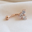 Load image into Gallery viewer, Sparkle Heart Eyebrow Ring • Petite Belly Ring • 316L Surgical Steel • Belly Button Piercing • Eyebrow Piercing • Curved Barbell • Screw