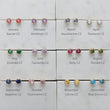 Load image into Gallery viewer, Modern Birthstone Studs • Great Personalized Birthday Gift • 4mm Bezel Set Earring Studs • Waterproof • Minimalist Birth Month Jewelry