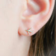 Load image into Gallery viewer, Teeny Tiny Airplane Studs • Bon Voyage Gift • Sterling Silver Airplane Earrings • Adventure • Miniature Plane Studs • Cute Gift for Traveler