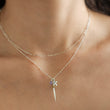 Load image into Gallery viewer, Deluxe Dagger Charm Necklace • Personalized Birthstone & Initial • Custom Graduation Gift • Katana Necklace • Dark Academia • Birthday Gift