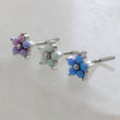 Load image into Gallery viewer, Pretty Opal Flower Nose Stud • L Bend • Surgical Steel • Iridescent Opals • Tiny Opal Flower • 20 Gauge • Nose Piercing • Body Jewelry