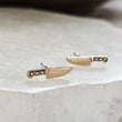 Load image into Gallery viewer, Tiny Knife Studs • Chef's Knife Earrings • Edgy Jewelry • Miniature Knife • Gold Knife • Punk Rock • 90s • Best Friend Gift • Love To Cook