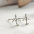 Load image into Gallery viewer, Teeny Tiny Airplane Studs • Bon Voyage Gift • Sterling Silver Airplane Earrings • Adventure • Miniature Plane Studs • Cute Gift for Traveler