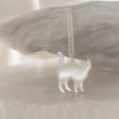 Load image into Gallery viewer, Little Cat Necklace • Mother of Pearl • Gift For Cat Lover • Cat Silhouette • Pet Memorial • Kitty Cat • Gift For Her • Necklace Set