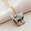 Load image into Gallery viewer, Little Cat Necklace • Mother of Pearl • Gift For Cat Lover • Cat Silhouette • Pet Memorial • Kitty Cat • Gift For Her • Necklace Set