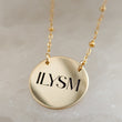 Load image into Gallery viewer, Engraved Necklace • ILYSM • Sentimental Jewelry • Gift for Girlfriend • I Love You So Much • Gift for Mom • Dotted Chain • Custom Engraving