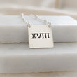 Load image into Gallery viewer, Engraved "18" Necklace • Roman Numerals • Custom Milestone Jewelry • Birthday Gift • Teen Gift • Waterproof