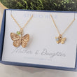 Load image into Gallery viewer, Mother & Daughter Butterfly Necklace Set • Birthstone Charms • Gift For Mom • Butterfly Jewelry • Matching Necklaces • Mother's Day Gift