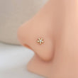 Load image into Gallery viewer, Tiny 14K Gold Flower Nose Stud With Tiny Diamond CZ Accent • Yellow Gold Nose Stud • Dainty Daisy Flower • Waterproof • 20 Gauge • L Bend