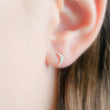 Load image into Gallery viewer, Dainty Crescent Moon Studs • Pavé Set Diamond CZs • Celestial Jewelry • Silver Crescent • Night Sky • Gift For Her • Minimalist Style