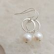 Load image into Gallery viewer, Pearl Drop Earrings • Freshwater Pearls • Modern Pearl Dangles • Delicate Gold & Pearl Earrings • Minimalist Style • Classic Pearls