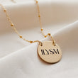Load image into Gallery viewer, Engraved Necklace • ILYSM • Sentimental Jewelry • Gift for Girlfriend • I Love You So Much • Gift for Mom • Dotted Chain • Custom Engraving